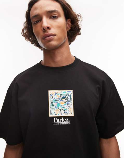 Parlez exemplar mosaic logo detail t-shirt in black