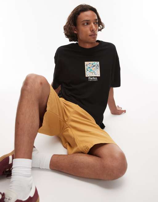 Parlez - Exemplar - Sort T-shirt med logodetalje og mosaik-motiv, 2 af 4