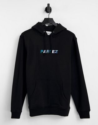 Parlez faded embroidered hoodie in black