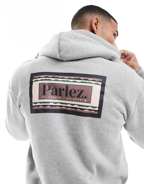 Parlez - Felpa grigio chiaro oversize con cappuccio e stampa del logo sulla schiena - view 1