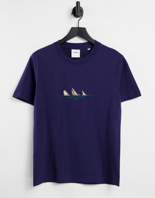 Parlez frers embroidered T-shirt in navy