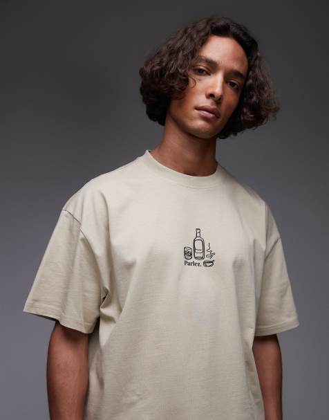 Parlez - Fumo - Oversized T-shirt met motief in beige - view 1