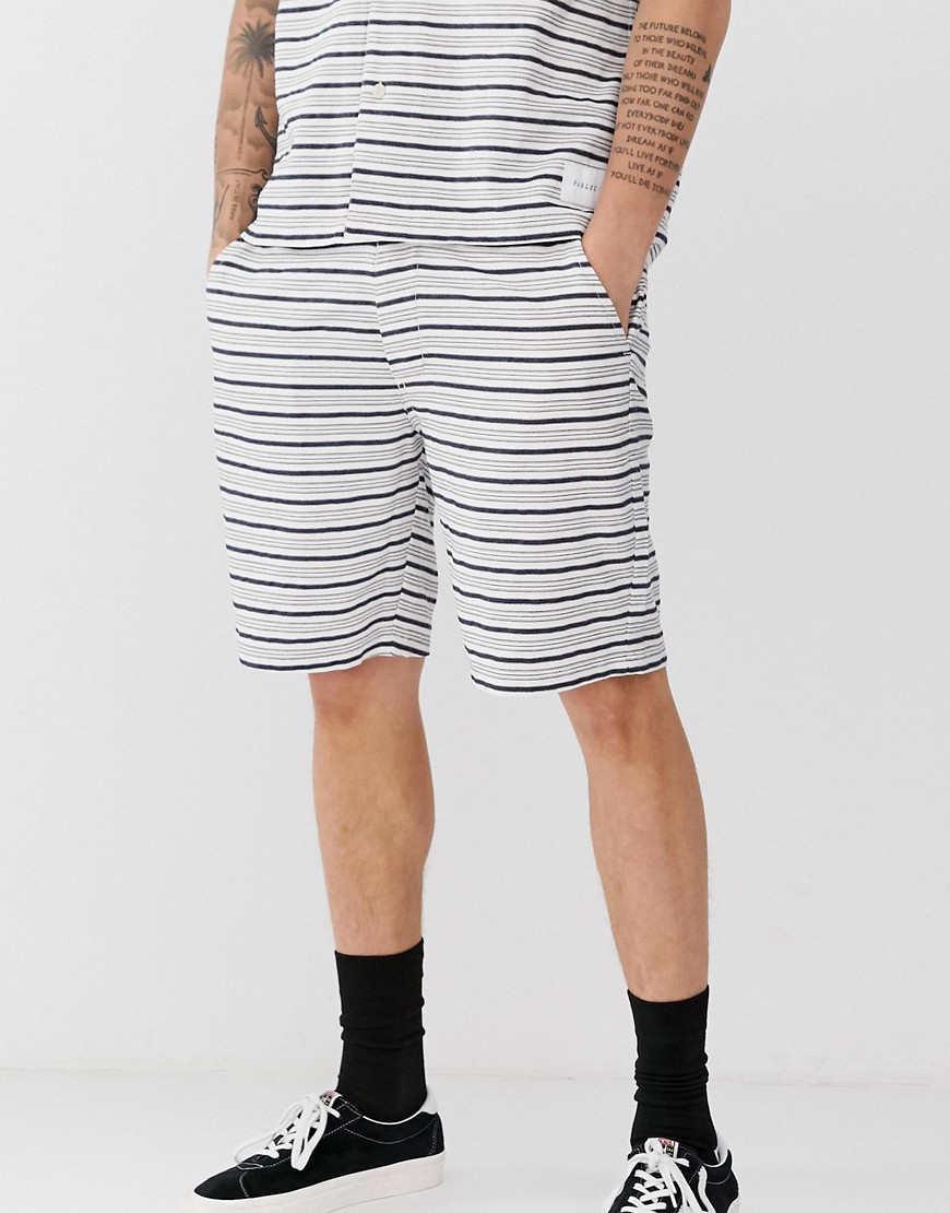 Parlez Galeas co-ord stripe short with pockets in white