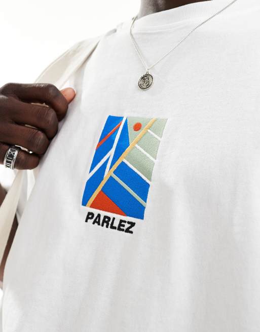 Parlez – Graft – Biały T-shirt oversize z nadrukiem z przodu, 3 z 4