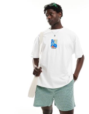 Белая футболка Parlez Graft с объемным принтом спереди