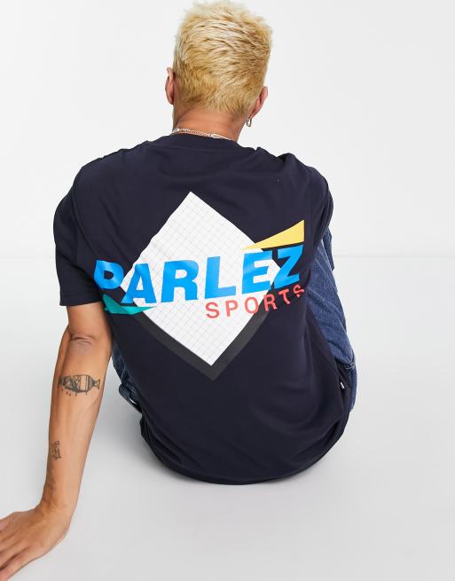 Parlez grid t-shirt in navy