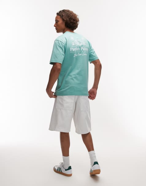 Parlez - Grøn T-shirt med ferieprint på ryggen - view 1