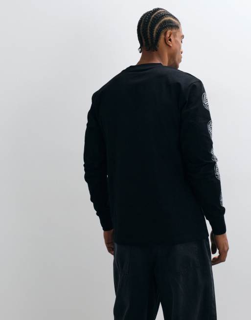 Parlez Haldane T-shirt grafica a maniche lunghe nera, 2 di 5