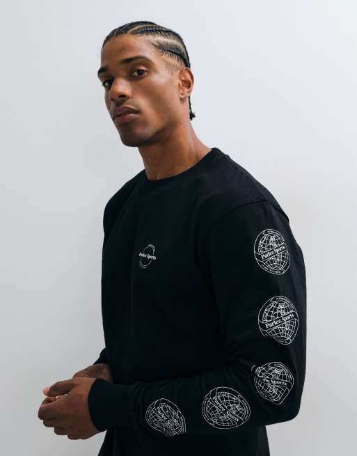 Parlez Haldane T-shirt grafica a maniche lunghe nera, 5 di 5