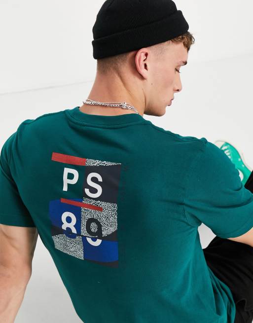 Parlez – Harland – T-Shirt in Grün mit Print hinten
