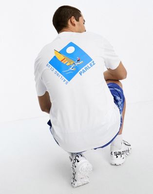 Parlez heel backprint t-shirt in white
