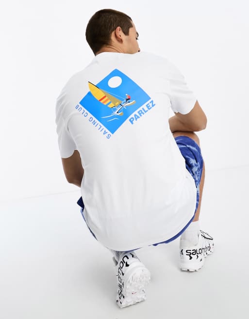 Parlez – Heel – T-Shirt in Weiß mit Print hinten