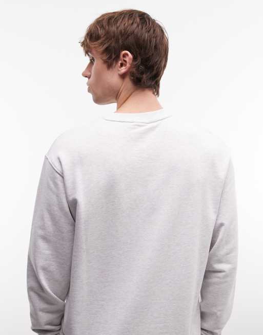 Parlez imprint logo crewneck sweatshirt in grey, 5 of 5