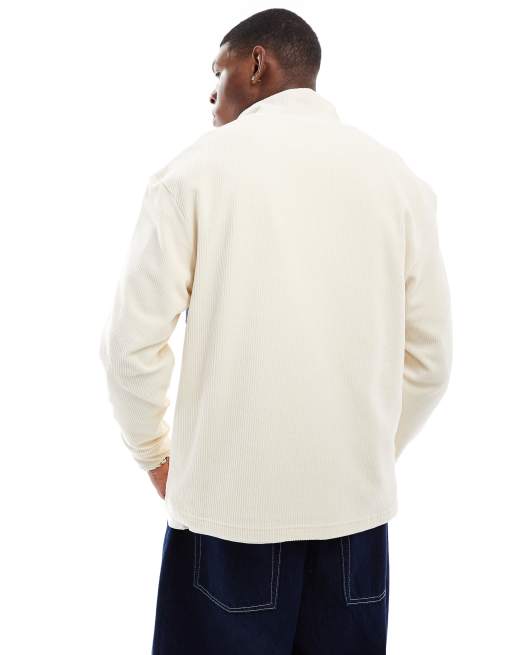 Parlez - Inwood - Geribbeld sweatshirt met korte rits en kleurvlakken in multi, 3 van 4