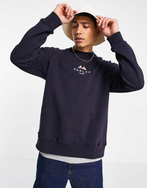 Parlez – Iroko – Besticktes Sweatshirt in Marineblau