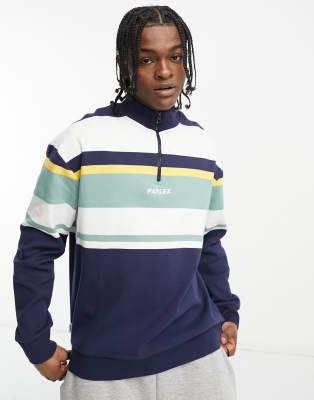 Parlez irvine half zip sweat in navy - ASOS Price Checker