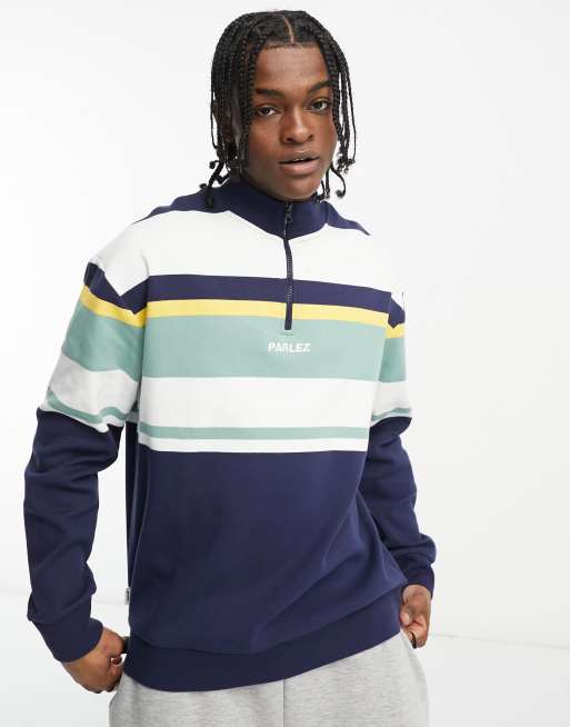 Parlez irvine half zip sweat in navy | ASOS