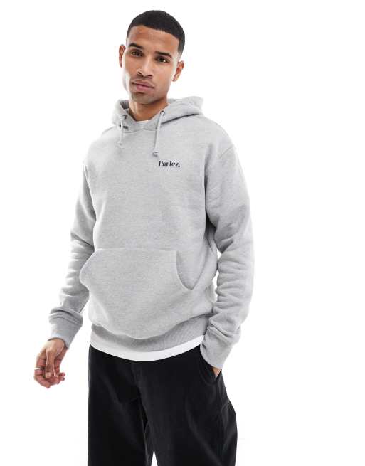 Parlez – Jasnoszara bluza oversize z kapturem i nadrukiem logo na plecach, 2 z 4