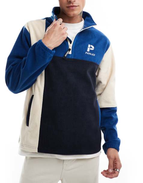 Parlez kenton half zip fleece in navy - view 1