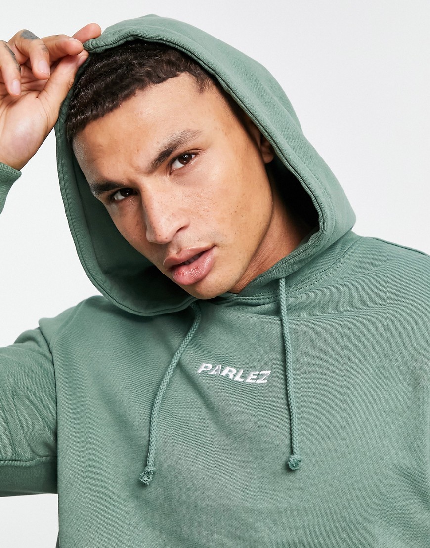 Parlez ladsun embroidered hoodie in green