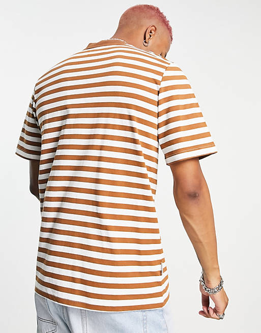  Parlez ladsun heavy striped t-shirt in brown exclusive at  