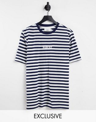 Parlez ladsun heavy striped t-shirt in navy exclusive at ASOS - ASOS Price Checker