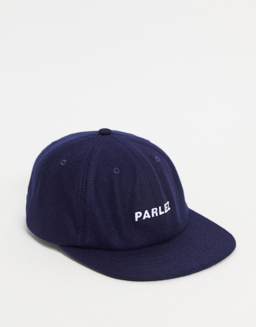 Parlez - Ladsun - Marineblå kasket i uld med 6 paneler