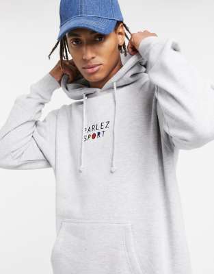 Parlez Lautner hoodie with embroiderd chest logo in grey