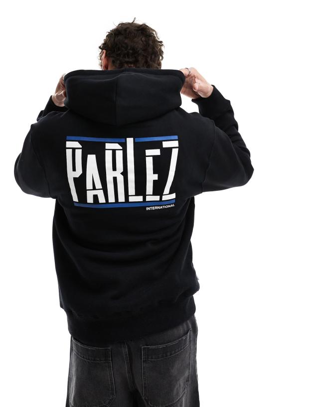 Parlez - layman logo hoodie in black