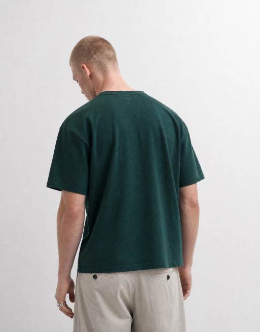 Parlez logo cedar oversized t-shirt in dark green, 10 of 10