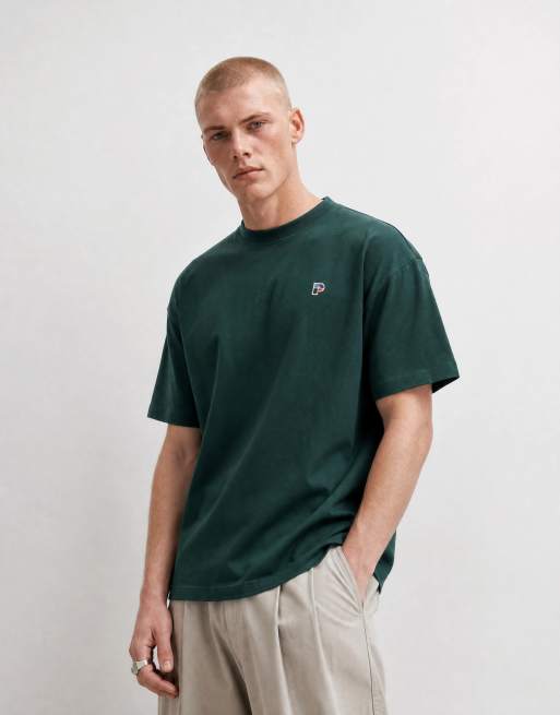Parlez logo cedar oversized t-shirt in dark green, 8 of 10