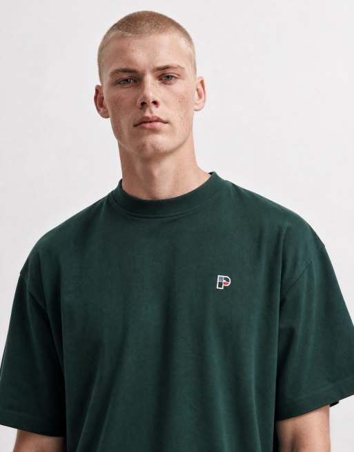 Parlez logo cedar oversized t-shirt in dark green, 9 of 10