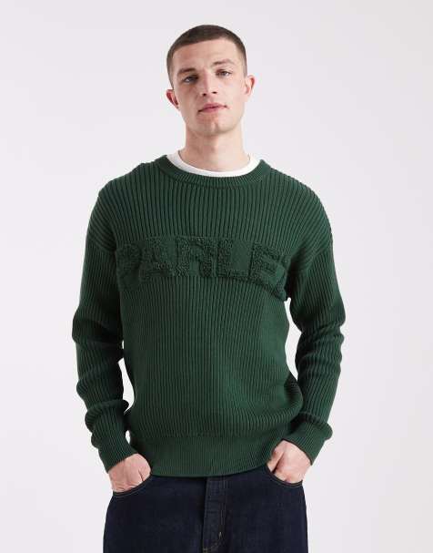 Parlez logo knit sweater in dark green - view 1