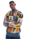 [Parlez] Parlez logo knitwear jumper in multi-Green M KHAKI