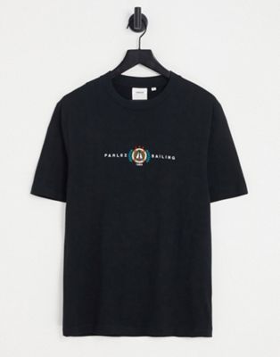 Parlez maiden embroidered t-shirt in black