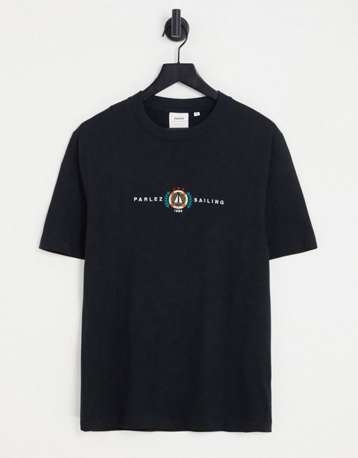 Parlez maiden embroidered t-shirt in black | ASOS
