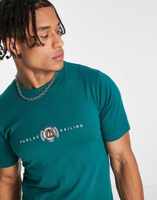 Parlez maiden embroidered t-shirt in light green | ASOS