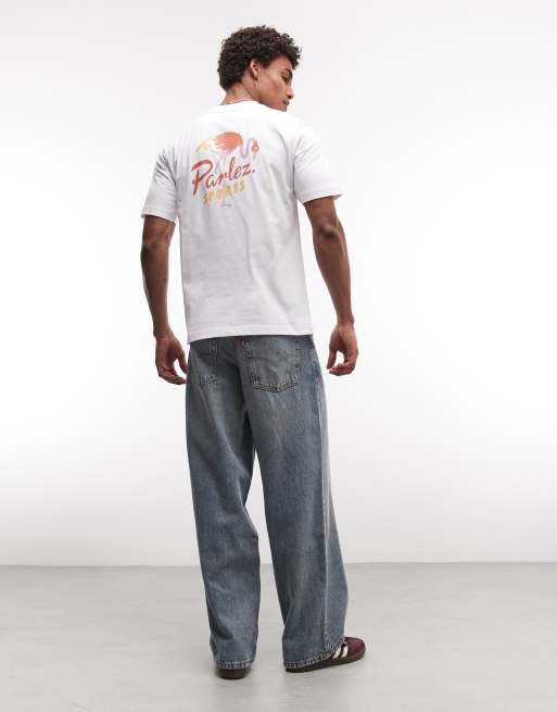 Parlez - Marion - T-shirt bianca a maniche corte con grafica sul retro, 2 di 5