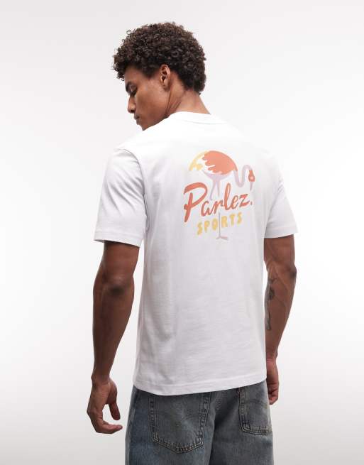 Parlez - Marion - T-shirt bianca a maniche corte con grafica sul retro, 4 di 5