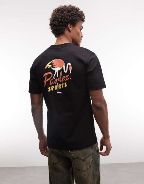 Parlez – Marion – T-Shirt in Schwarz mit Grafikprint auf dem Rücken - view 1