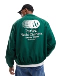 [Parlez] Parlez Myrtle nylon track zip up jacket in dark green S green