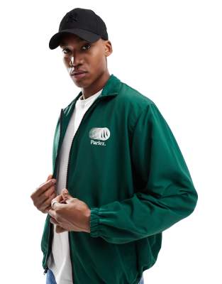 Parlez Myrtle Nylon Track Zip Up Jacket In Green