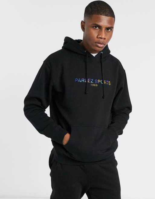 Parlez Nelson embroidered hoodie in black | ASOS