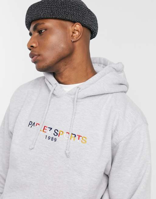 Parlez Nelson embroidered hoodie in gray