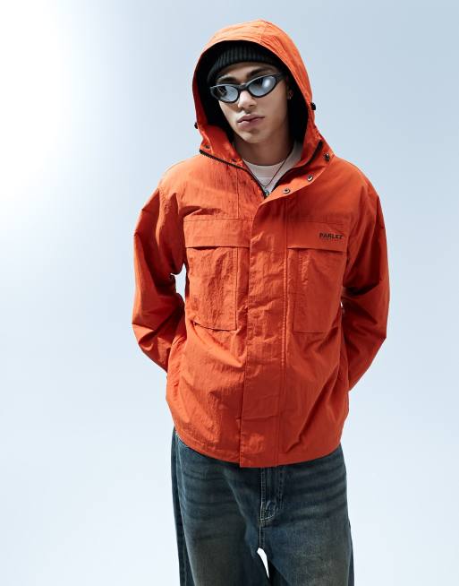 Burnt orange rain clearance jacket