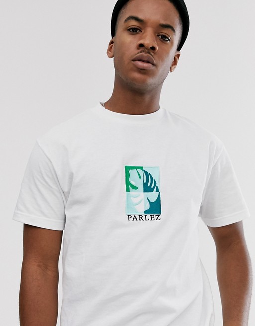 Parlez Oblique embroidered t-shirt in white