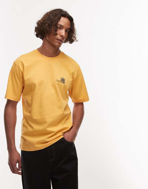 Parlez – Occasus – Żółty T-shirt z motywem na plecach ASOS