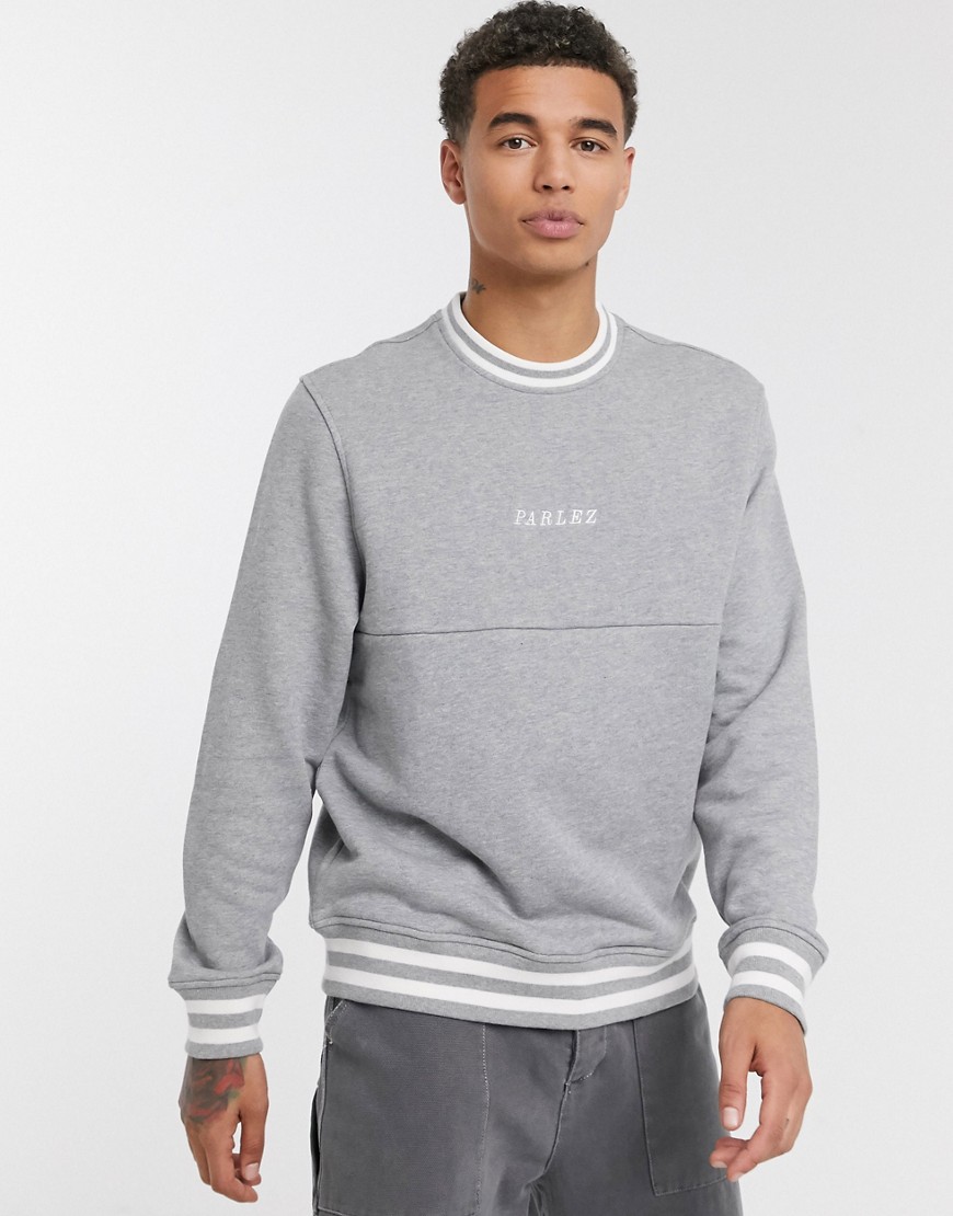 Parlez - Ole - Sweatshirt met geborduurd logo in grijs