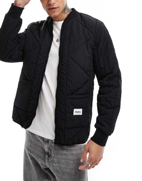 Parlez olney quilted bomber jacket in black - view 1