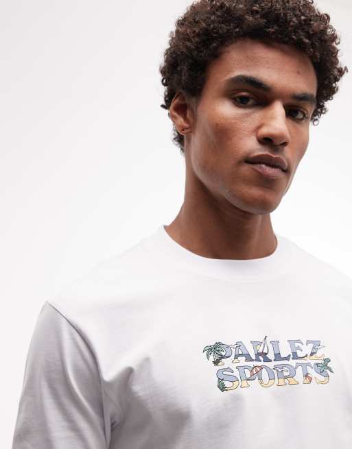Parlez – Ormond – Biały T-shirt z krótkimi rękawami i logo, 3 z 5
